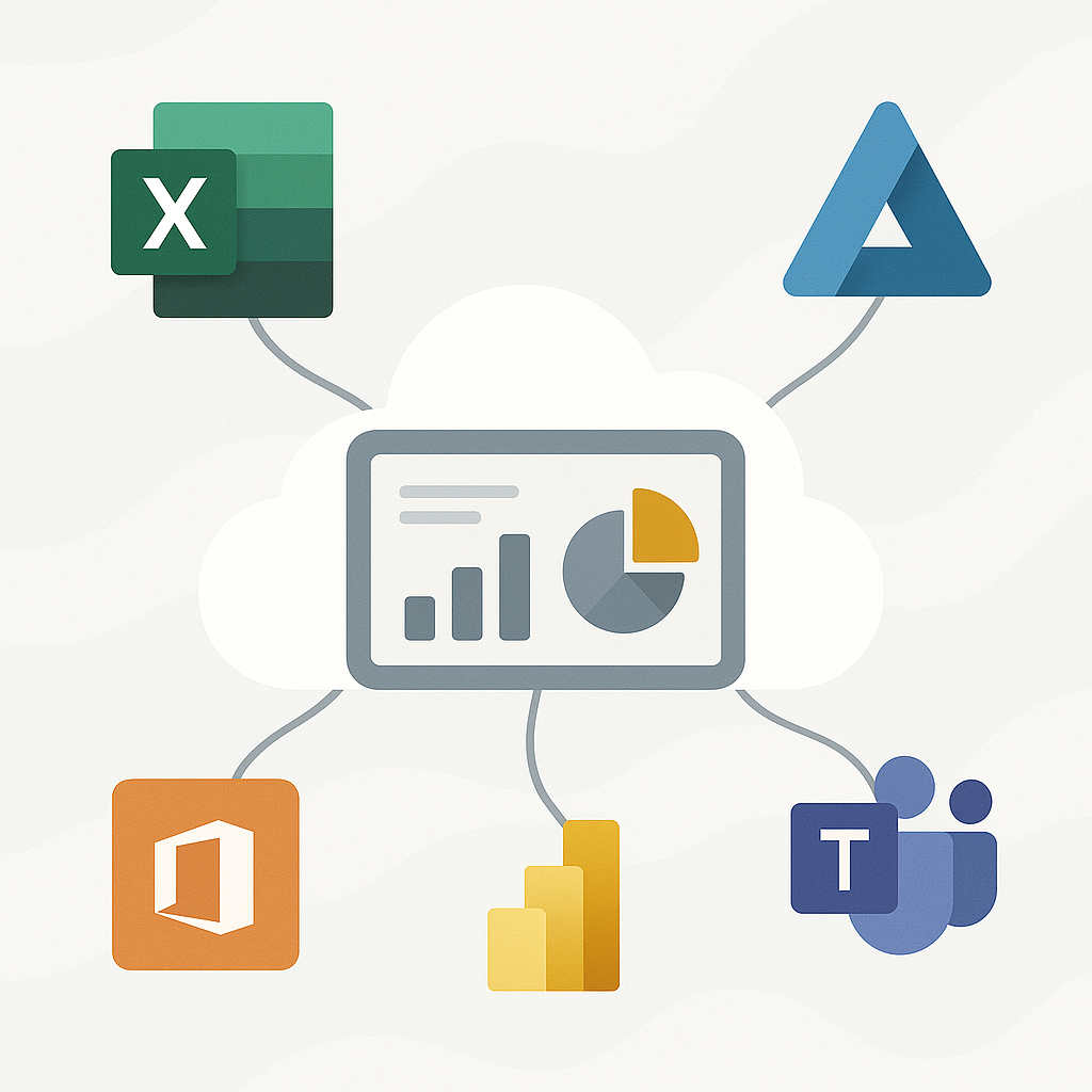 Écosystème Microsoft intégré avec Power BI au centre